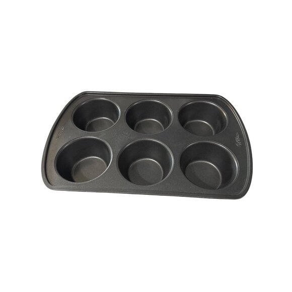 Wilton 6-Cup XL Muffin Pan Nonstick 2" Depth Heavy-Duty Bakeware - Picture 1 of 9